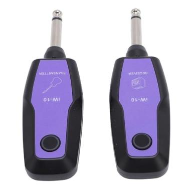 Imagem de Asixxsix sistemaa sem fio para guitarra, transmissor e receptor sem fio recarregável de 2,4 GHz e 4 canais com amostragem de 48 kHz e 24 bits, para guitarra elétrica, baixo e ukulele