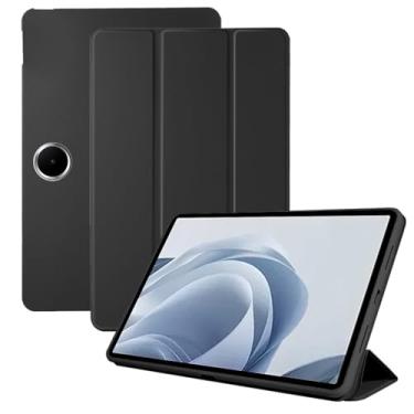 Imagem de Capa para tablet Oppo Pad SE, capa KONXISA com suporte de três dobras, capa para tablet com couro PU premium e absorção magnética, resistente a arranhões e à prova de choque, preta