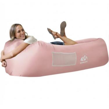 Imagem de WEKAPO Cadeira inflável para sofá - acessórios de acampamento e praia, sofá portátil para caminhadas, gramado, filmes internos/externos e festivais de música. Leve e fácil de configurar rede de ar