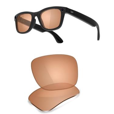 Imagem de ThunderClap Lentes de reposição polarizadas compatíveis com óculos inteligentes Ray-Ban Meta Wayfarer RW4006 50 mm, Marrom - Não polarizado, RW4006 50mm