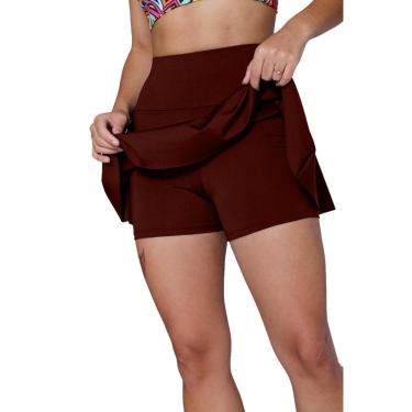 Imagem de Short Saia Babado Feminina Fitnes Em Suplex Poliéster Wolfox-Feminino