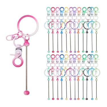 Imagem de 24 peças de chaveiros com contas, kit de 12 chaveiros coloridos, itens com miçangas, chaveiros a granel para projetos de bricolage, artesanato, artesanato, presentes de aniversário para o dia das mães