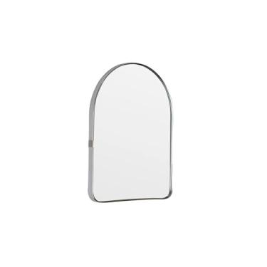 Imagem de Funly mee Espelho de parede arqueado, 20 x 30 cm, espelho de plástico montado na parede, para banheiro e penteadeira (prata, 7,9 x 11,8)