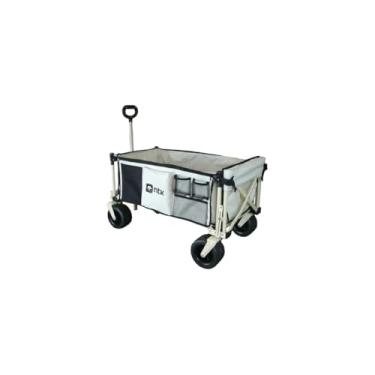 Imagem de Carrinho Dobrável de Aço com Pintura Epóxi, Tecido Oxford 600D, Capacidade 80kg, Bege, com Bolsa de Transporte, para Camping, Praia, Eventos