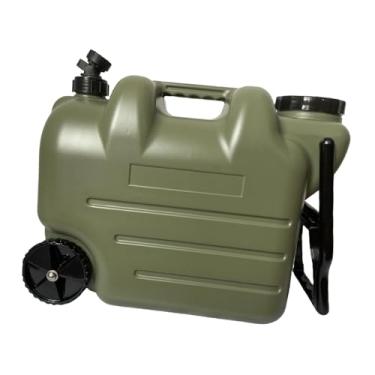 Imagem de Deevoka Jarro de armazenamento de água para acampamento, dispensador de bebidas portátil com, tanque de água multifuncional, balde para caminhadas ao, Verde