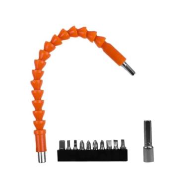 Imagem de BOMVINK Conjunto de Cabo Extensor Flexível com Bits e Soquetes, 21 Peças, Laranja, Adaptador de Eixo Flexível para Ferramentas