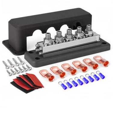 Imagem de Esquirla Barra de distribuição de bateria, caixa de barra de distribuição de bateria de 600 a, de marítima reforçada, de de energia M10 para reboque, Preto