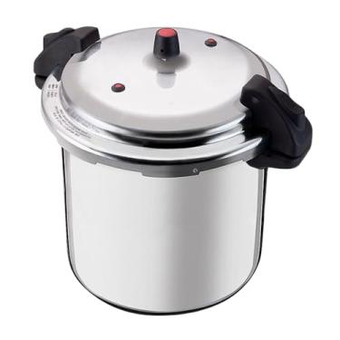 Imagem de Panela de Pressão 24 Litros, Alumínio, Cinza, Fechamento Externo, 35,5cm Diâmetro x 40,8cm Altura, com 2 Válvulas de Segurança