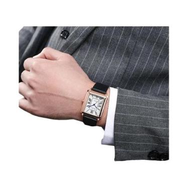 Imagem de Relógio de pulso de quartzo masculino da moda com pulseira de couro - 