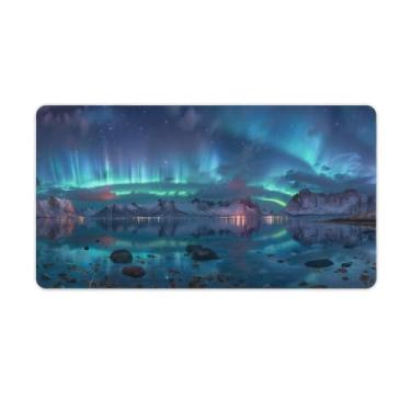 Imagem de FoRes Northern Lights Space Universe Cool Large Mouse Pads Gaming Antiderrapante Base de Borracha Tapete de Mesa Laptop Acessórios de Computador Suprimentos Bloco de Escrita para Escritório Casa 40 X