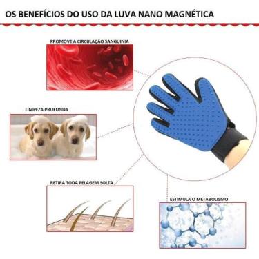Imagem de Luva Escova Nano Magnética Tira Pelos Dos Pets Cães E Gatos - Sancomer