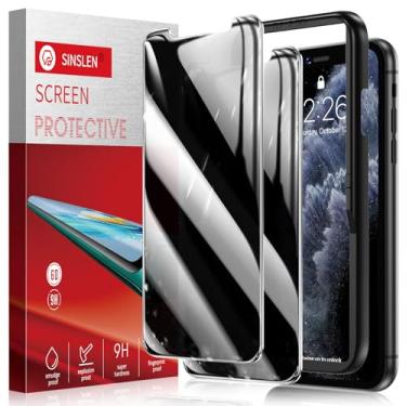 Imagem de Sinslen Pacote com 2 protetores de tela de privacidade para iPhone 11/iPhone XR filme de vidro temperado anti-espião dureza 9H fácil instalação sem bolhas [6,1 polegadas]