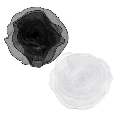 Imagem de PATIKIL Broche de flor de tecido de cetim grande para mulheres broches florais elegantes de organza broches de flores para casamento, dança, festa, roupas, vestido, chapéu, acessórios, Large