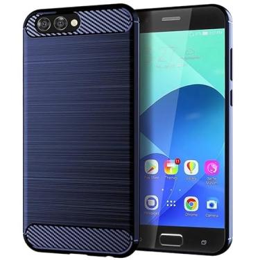 Imagem de Capa Case Zenfone 4 (ZE554KL) (Tela 5.5) Carbon Fiber Anti Impacto (Azul)
