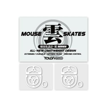 Imagem de TALONGAMES Patins de mouse para Logitech G PRO X Superlight 2, ultraleve, alta durabilidade, desempenho duradouro, baixo ruído, borda curvada, alta velocidade (Série 「Tsubasa」, branco)