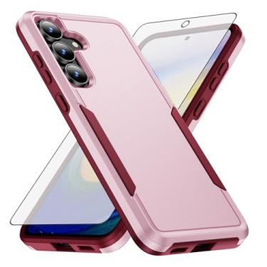 Imagem de Asuwish Capa de telefone para Samsung Galaxy S25 FE 5G com película protetora de tela de vidro temperado e fina híbrida protetora de corpo inteiro, camada dupla, acessórios para celular S 25 EF S25FE