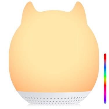 Imagem de FUNYKICH Máquina de som para bebês com luz noturna – 24 sons suaves, máquina portátil de ruído branco para dormir e viajar, auxiliar de sono recarregável e lâmpada de silicone macio