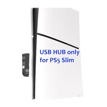 Imagem de Hub USB apenas para PS5 Slim, hub USB 6 em 1, 1 tipo C 3.1 para transferência de data, 1 tipo-c para carregamento, 4 portas USB-A 2.0, extensor de porta USB extra de alta velocidade para acessórios