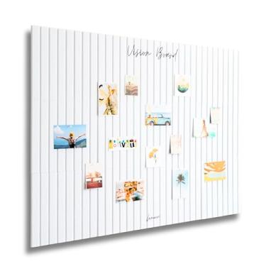 Imagem de Lamare Quadro de visão para parede - quadro de avisos de feltro estético com pinos e abas adesivas, quadro de colagem - quadro de sonho minimalista para suprimentos de quadro de visão DIY
