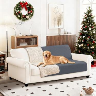 Imagem de CYCMACO Cobertor impermeável para cães, capa de cama macia antiderrapante, lavável para cães, protege sofá, móveis, caixa, carro, cobertor resistente a vazamentos (132 x 203 cm, cinza escuro)