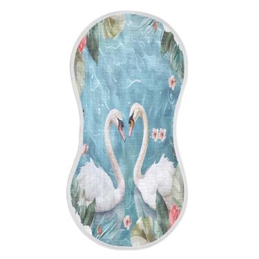 Imagem de xigua Swan Muslin Conjunto de 2 panos de arroto para bebês, super macios e absorventes, roupas de arroto de algodão, presente de chá para recém-nascidos, bebês meninas e meninos
