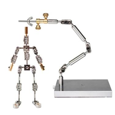 Imagem de HYZHANHONG Kit de armadura para stop motion, esqueleto humanoide articulado pronto para projetos de stop motion, com braço de aço inoxidável,14CM