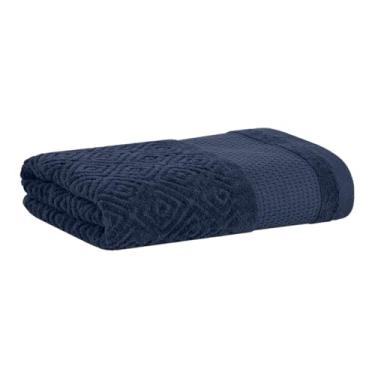 Imagem de Buddemeyer, Toalha de Rosto Buddemeyer Kyoto 100% Algodão Jacquard Aveludado Cor:Azul Marinho 1883