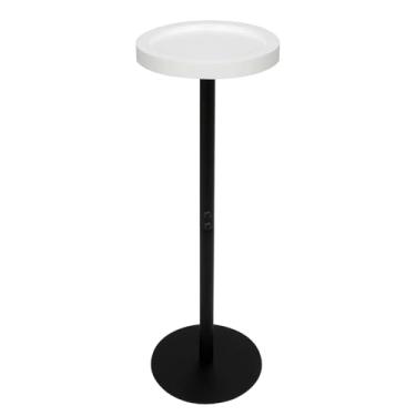 Imagem de Mesa de bebida, mesa lateral com pedestal pequeno, mesa de coquetel redonda, mesa de canto com base de metal, para espaços pequenos 1P
