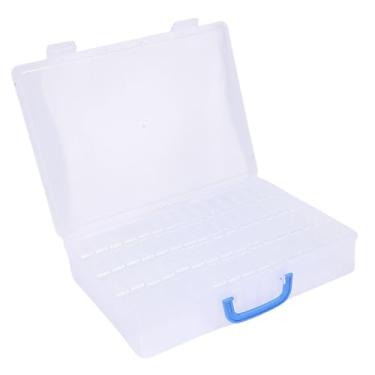 Imagem de Zerodis Organizadores e Armazenamento de Contas, Caixa Organizadora de Contas de Plástico Transparente de 60 Unidades, Grande Estojo de Artesanato Com Tampa Articulada e Etiquetas Em