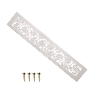 Imagem de PATIKIL Capa de ventilação de porta de 50 x 7 cm, 2 peças de capa de ventilação de grade de alumínio resistente com parafusos de montagem para porta de guarda-roupa de armário, cinza caxemira