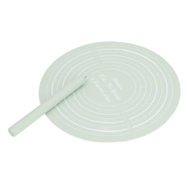 Imagem de Cryfokt Conjunto de Rolo de Massa de Silicone Antiaderente para Cozinha Doméstica Acessórios de Cozimento Tapete de Pastelaria e Rolo para Fazer Biscoitos, Adequado para Cozinhas Domésticas,