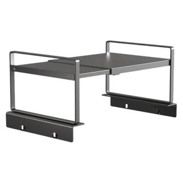 Imagem de Baoblaze Prateleira de armazenamento multifuncional de metal para a parte superior da geladeira ou máquina de lavar, otimizando o espaço no banheiro.