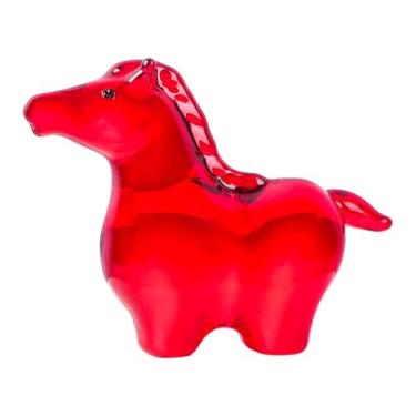 Imagem de Baoblaze Estátua de Cavalo de Vidro, Obra de Arte Minimalista Colecionável, Escultura de Animal em Miniatura para Prateleira, Balcão, Loja ou Quarto, Vermelho