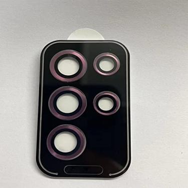 Imagem de Pacote com 5 tampas protetoras de lente de câmera HD 9H de metal de vidro temperado para Galaxy S22 Ultra