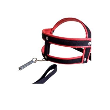 Imagem de Coleira Peitoral para Cachorro Personalizada com Nome e Telefone – Guia Anti Puxão Reforçada Roxa(M (23kg até 40kg),Vermelho com preto)