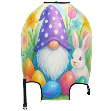 Imagem de Joisal Capa protetora de bagagem, pintura antiarranhões, acessórios de bagagem, gnomo, coelho, flores, ovos, Lindos ovos de flores de coelho gnomo, S 18-20 in, Capa de mala