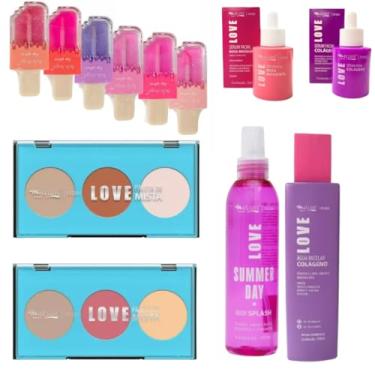Imagem de Max Love Kit de Beleza Completo com Paleta Multifuncional, Séruns Faciais Rosa Mosqueta e Colágeno, Body Splash Summer Day, Água Micelar e Lip Balms