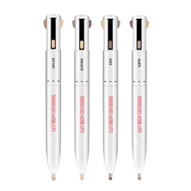 Imagem de Dioche Lápis de Sobrancelha Quatro Em um Lápis de Sobrancelha à Prova de Suor Corretivo Multifuncional Durável Com Acabamento Caneta de Alta Luz Com Sombras Claras e Escuras (Loiro)