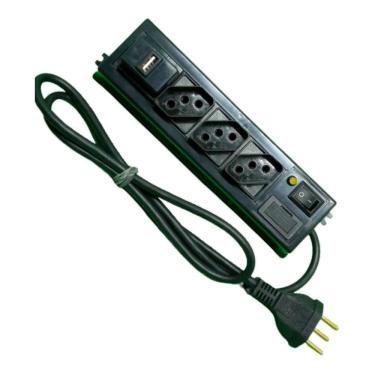 Imagem de Filtro De Linha Com 3 Tomadas + Usb 85Cm Com Fusível