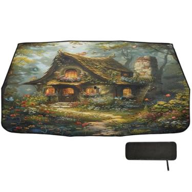 Imagem de Guarda-chuva Fairy Cottage Para-brisa Proteção Térmica Isolamento Térmico Caminhão Para-brisa Frontal 147.3 cm x 75.4 cm