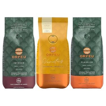 Imagem de Kit Café Orfeu em Grãos – Clássico, Intenso e Bourbon Amarelo | 3x250g
