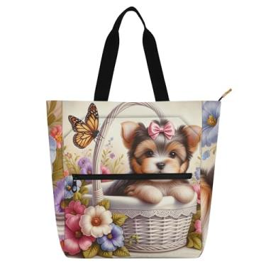 Imagem de GAIGEO Bolsa feminina com estampa floral para trabalho, lona, praia, escola, crianças, bolsas fofas, para amantes de livros