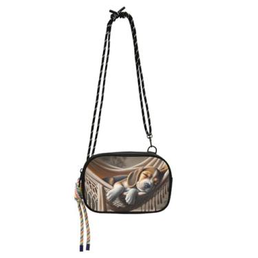 Imagem de Linda bolsa feminina para cachorro Beagle pequena bolsa transversal bolsas para celular bolsa de verão sobre o ombro bolsa de viagem