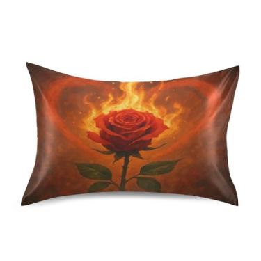 Imagem de Blueangle Fronha de cetim refrescante para cabelo e pele, fronha rosa, tamanho Queen 51 x 76 cm com fecho de envelope (159)