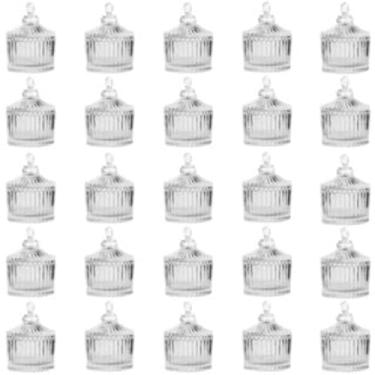 Imagem de Kit 30 Mini Bomboniere Potiche de Vidro Cristal Doces Decoração Lembrancinha Presente Aniversario(Kit 25)