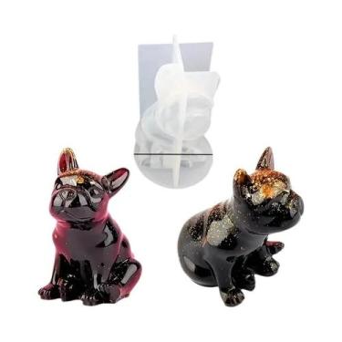 Imagem de Molde De Silicone 3D De Bulldog Francês Para Velas, Resina, Sabão, Art