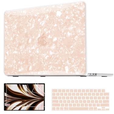 Imagem de AKIT Compatível com MacBook Air de 13 polegadas, capa rígida resistente para modelos A3240, A3113, A2681, Mac Air 13,6, inclui teclado e tela, dourado