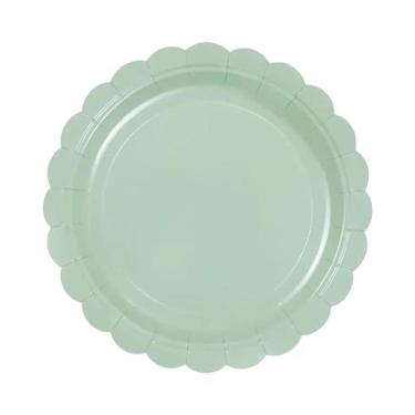 Imagem de Conjunto De Talheres De Papel Descartáveis Verde Sálvia 96 Peças Para 