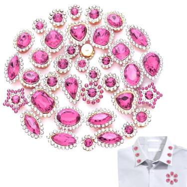 Imagem de Ksheria Cristal colorido costurado em strass 50 peças de vidro de cristal de formas mistas com base de metal artesanato joias e pedras preciosas para roupas, chapéus, fabricação de joias, acessórios