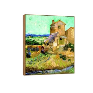 Imagem de Vincent van Gogh Famosa pintura em tela de arte de parede pronta para pendurar Casa. Imagem em moldura de madeira para decoração de sala de estar 90 x 108 cm 35 x 42 pol